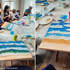 Malen mit Acryl – Wellen am Strand Kulturkreis und Volkshochschule Timmendorfer Strand Schleswig Holstein