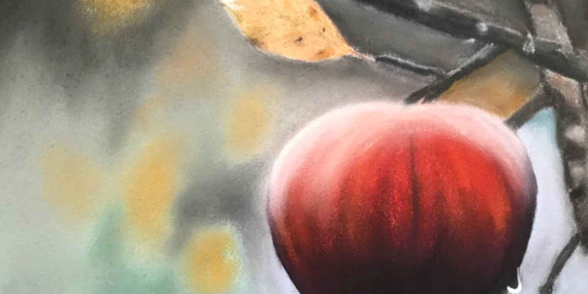 Bild Malen mit Pastellkreide „Der letzte Apfel am Baum“